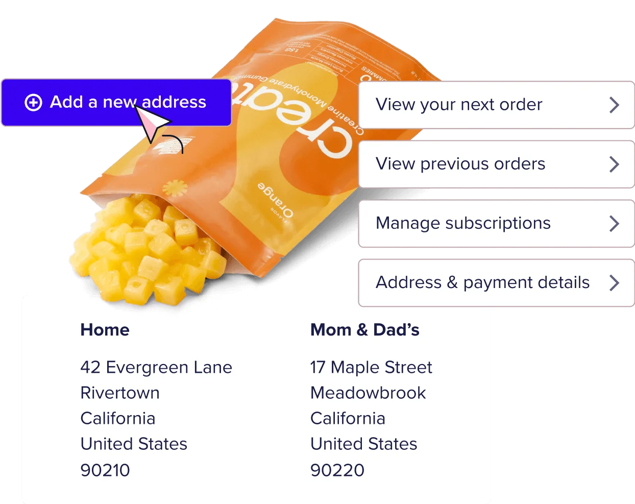 Create packaging alongside various screenshots of ecommerce inputs